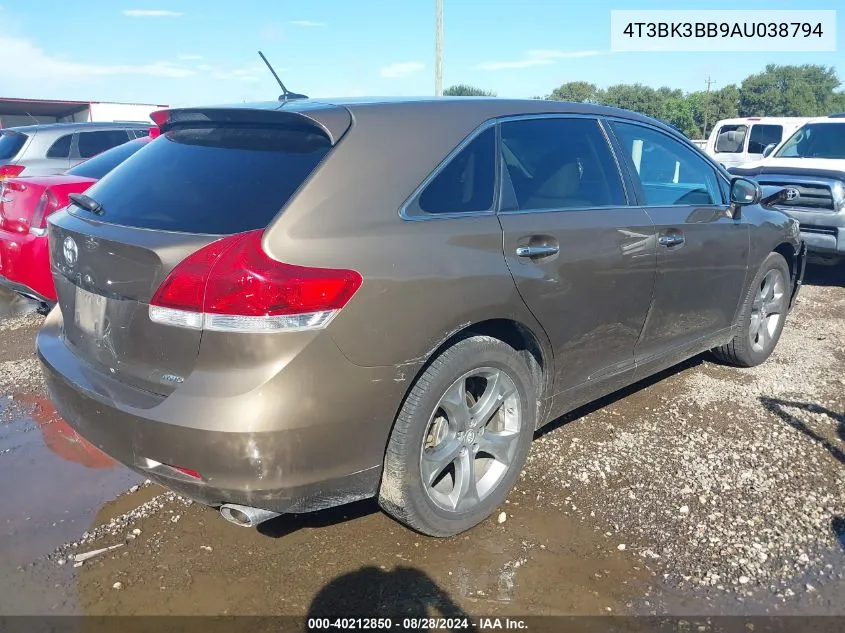 2010 Toyota Venza Base V6 VIN: 4T3BK3BB9AU038794 Lot: 40212850