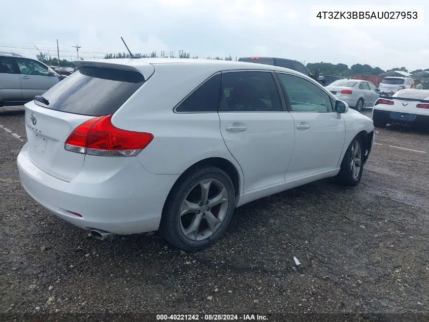 2010 Toyota Venza Base V6 VIN: 4T3ZK3BB5AU027953 Lot: 40221242