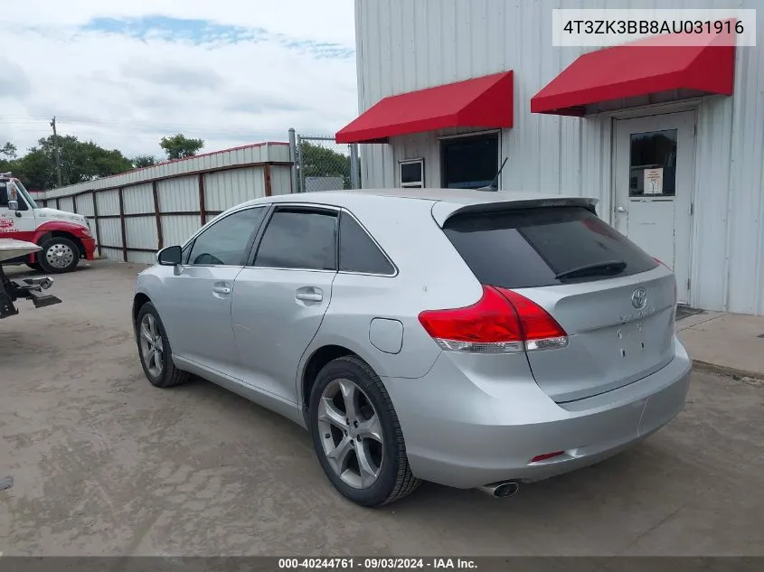 2010 Toyota Venza Base V6 VIN: 4T3ZK3BB8AU031916 Lot: 40244761