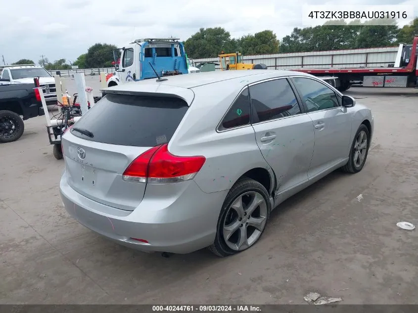 2010 Toyota Venza Base V6 VIN: 4T3ZK3BB8AU031916 Lot: 40244761