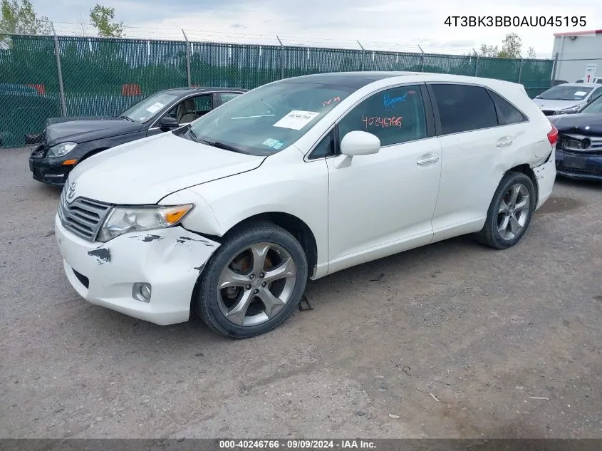 2010 Toyota Venza Base V6 VIN: 4T3BK3BB0AU045195 Lot: 40246766