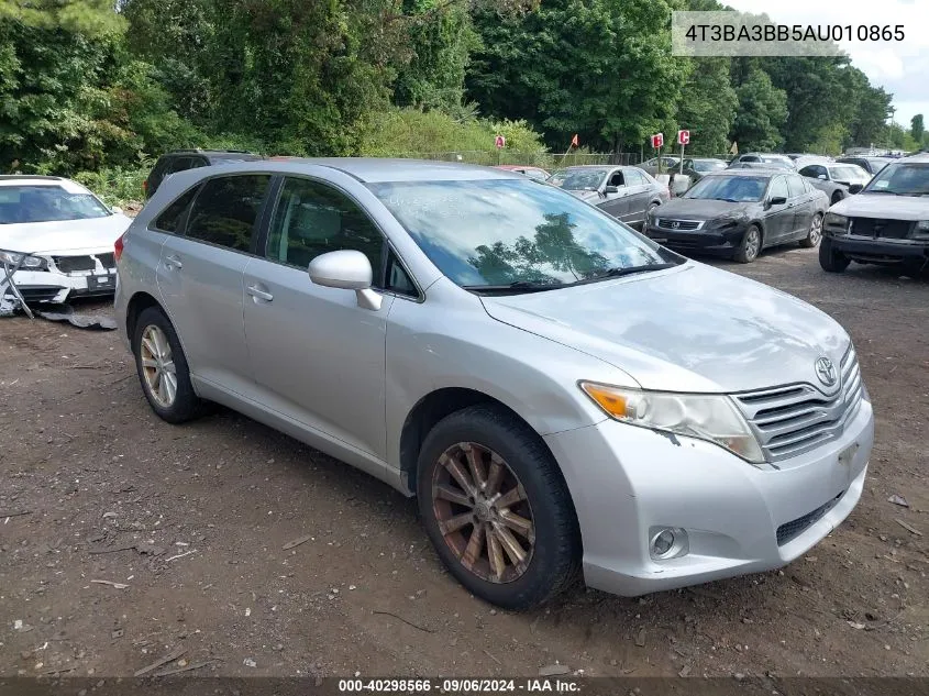 2010 Toyota Venza VIN: 4T3BA3BB5AU010865 Lot: 40298566