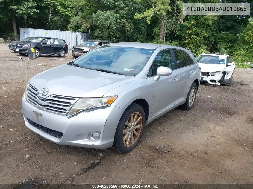 2010 Toyota Venza VIN: 4T3BA3BB5AU010865 Lot: 40298566