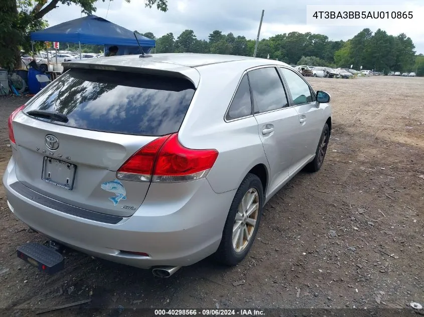 2010 Toyota Venza VIN: 4T3BA3BB5AU010865 Lot: 40298566