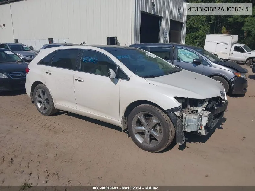 2010 Toyota Venza Base V6 VIN: 4T3BK3BB2AU038345 Lot: 40319603