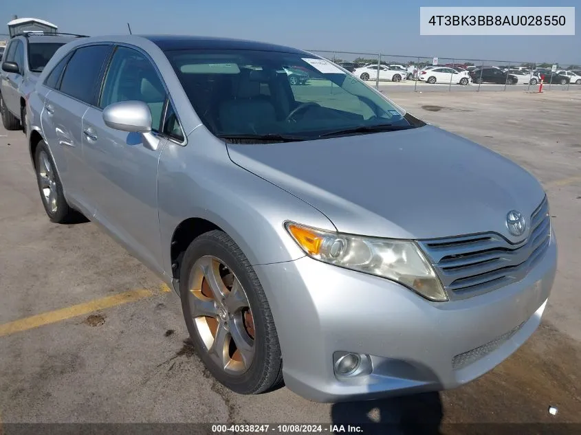 2010 Toyota Venza Base V6 VIN: 4T3BK3BB8AU028550 Lot: 40338247