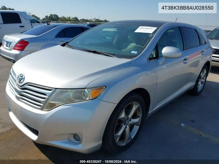 2010 Toyota Venza Base V6 VIN: 4T3BK3BB8AU028550 Lot: 40338247