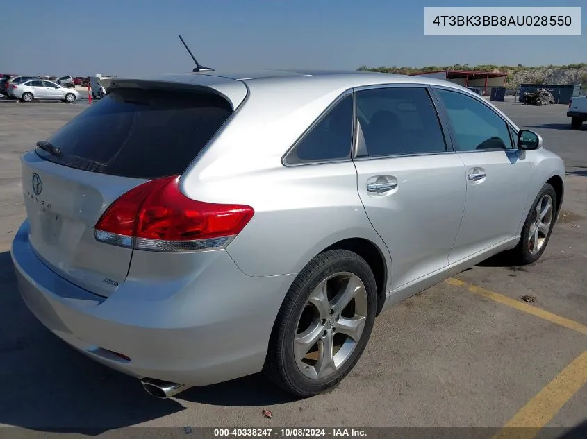 2010 Toyota Venza Base V6 VIN: 4T3BK3BB8AU028550 Lot: 40338247