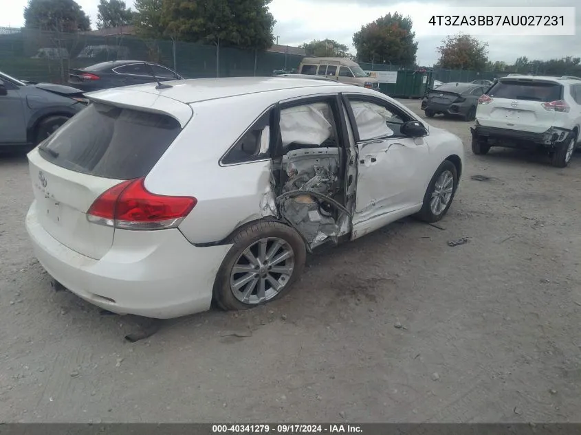 2010 Toyota Venza VIN: 4T3ZA3BB7AU027231 Lot: 40341279