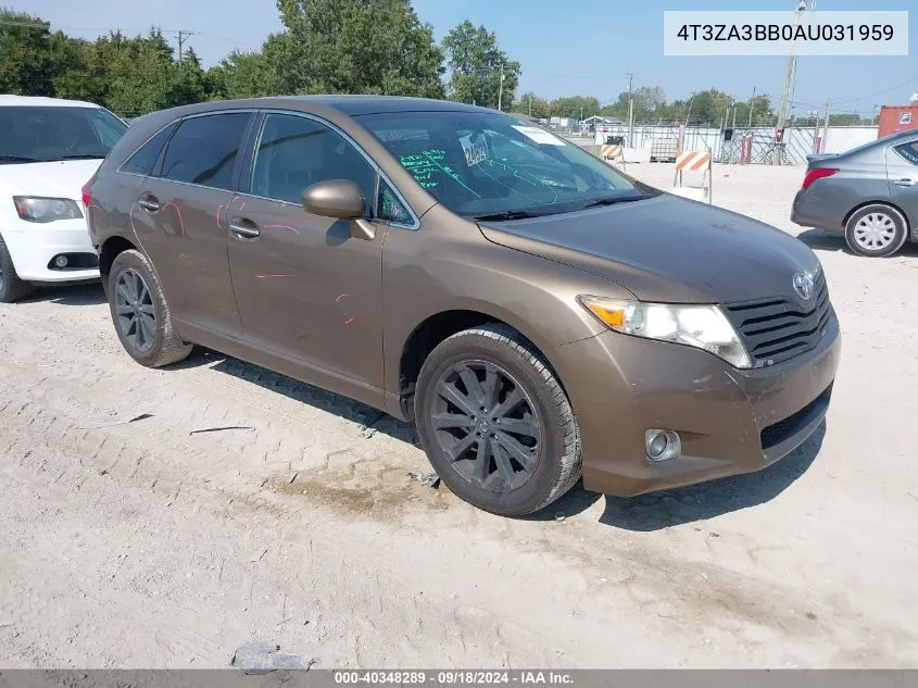 2010 Toyota Venza VIN: 4T3ZA3BB0AU031959 Lot: 40348289