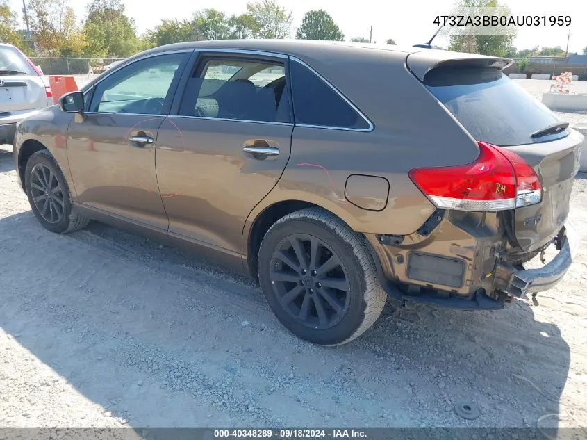 2010 Toyota Venza VIN: 4T3ZA3BB0AU031959 Lot: 40348289