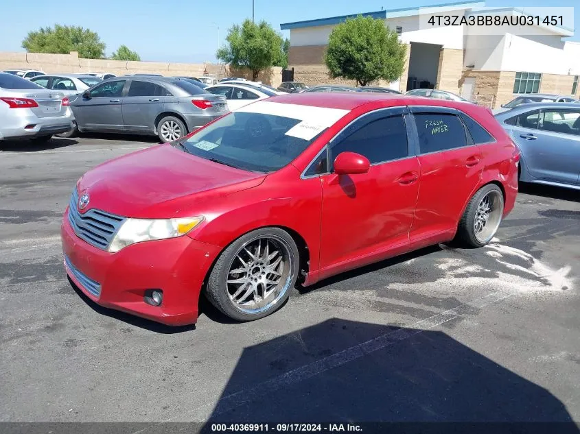 4T3ZA3BB8AU031451 2010 Toyota Venza