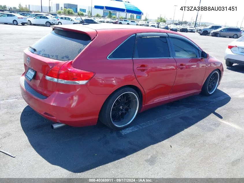 2010 Toyota Venza VIN: 4T3ZA3BB8AU031451 Lot: 40369911