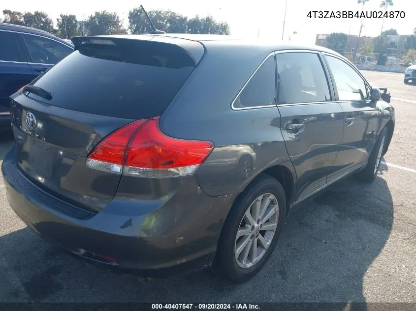 2010 Toyota Venza VIN: 4T3ZA3BB4AU024870 Lot: 40407547