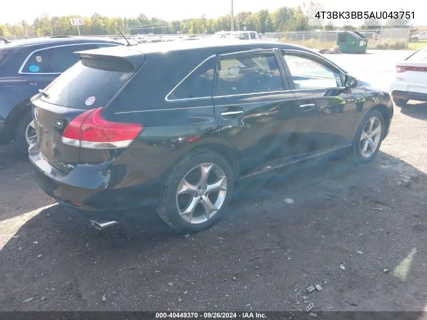 4T3BK3BB5AU043751 2010 Toyota Venza Base V6