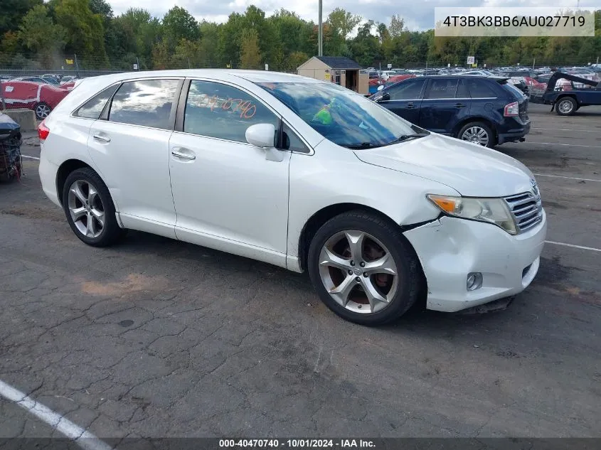 2010 Toyota Venza Base V6 VIN: 4T3BK3BB6AU027719 Lot: 40470740