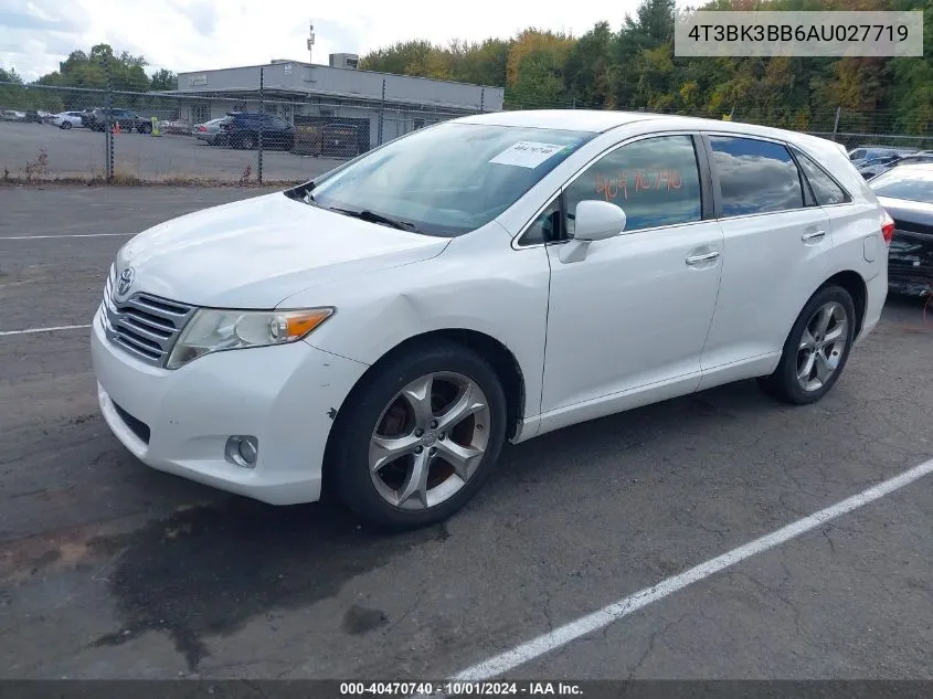 2010 Toyota Venza Base V6 VIN: 4T3BK3BB6AU027719 Lot: 40470740