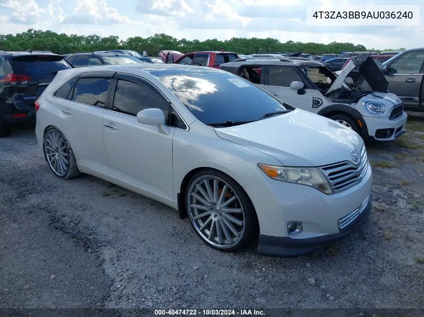 2010 Toyota Venza VIN: 4T3ZA3BB9AU036240 Lot: 40474722