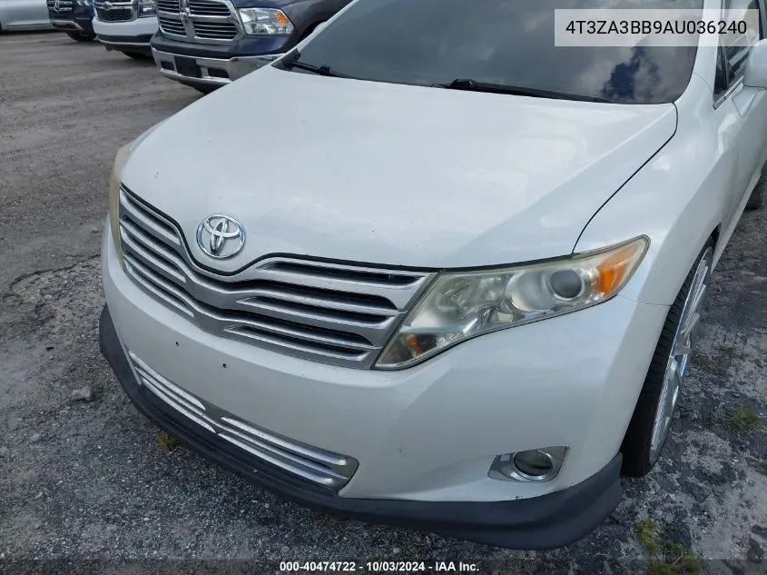 2010 Toyota Venza VIN: 4T3ZA3BB9AU036240 Lot: 40474722