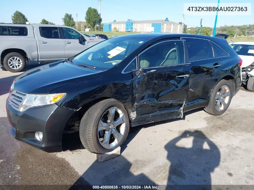 2010 Toyota Venza Base V6 VIN: 4T3ZK3BB6AU027363 Lot: 40500835