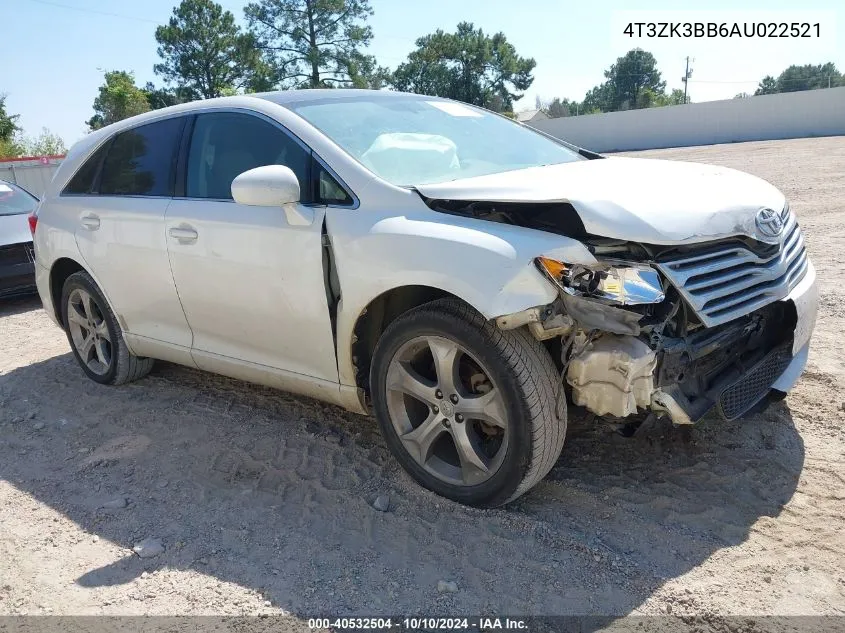 2010 Toyota Venza Base V6 VIN: 4T3ZK3BB6AU022521 Lot: 40532504