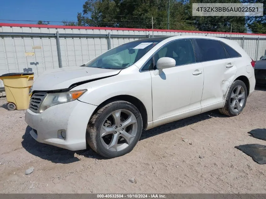 2010 Toyota Venza Base V6 VIN: 4T3ZK3BB6AU022521 Lot: 40532504