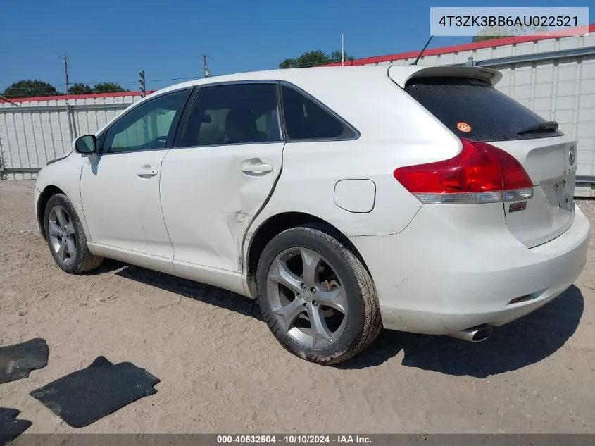 2010 Toyota Venza Base V6 VIN: 4T3ZK3BB6AU022521 Lot: 40532504