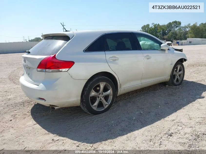 2010 Toyota Venza Base V6 VIN: 4T3ZK3BB6AU022521 Lot: 40532504