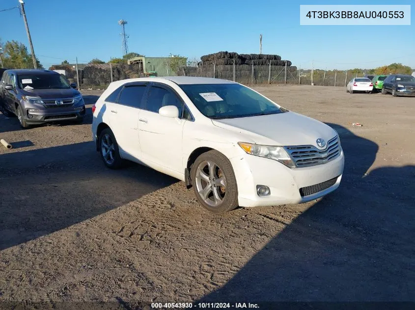 2010 Toyota Venza Base V6 VIN: 4T3BK3BB8AU040553 Lot: 40543930