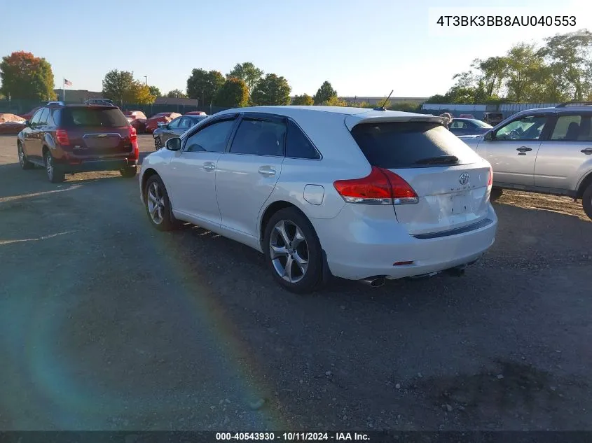 2010 Toyota Venza Base V6 VIN: 4T3BK3BB8AU040553 Lot: 40543930