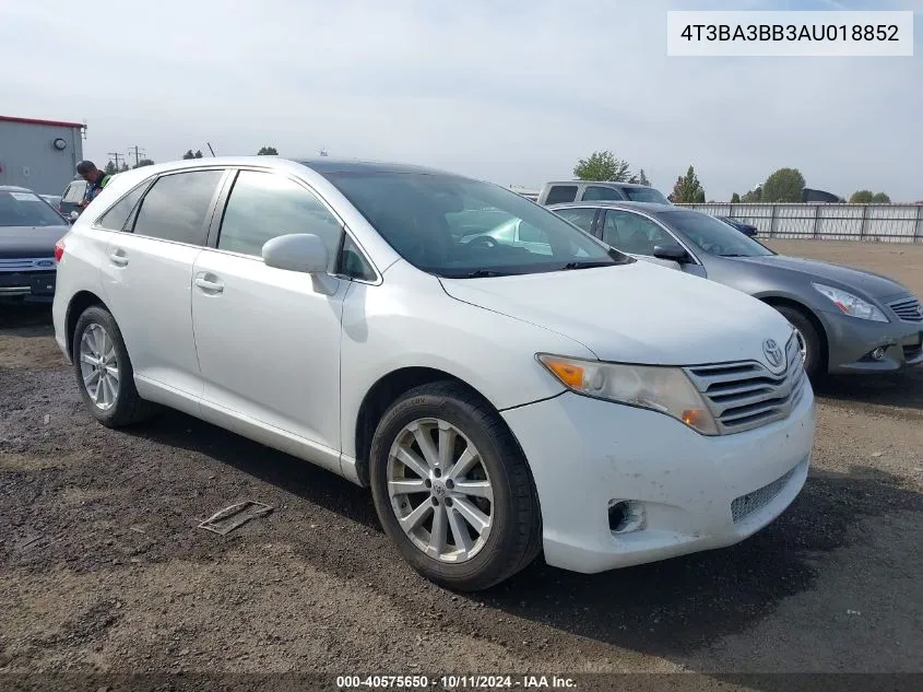 2010 Toyota Venza VIN: 4T3BA3BB3AU018852 Lot: 40575650