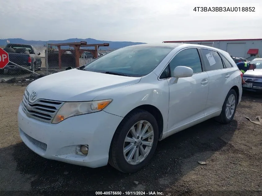 2010 Toyota Venza VIN: 4T3BA3BB3AU018852 Lot: 40575650