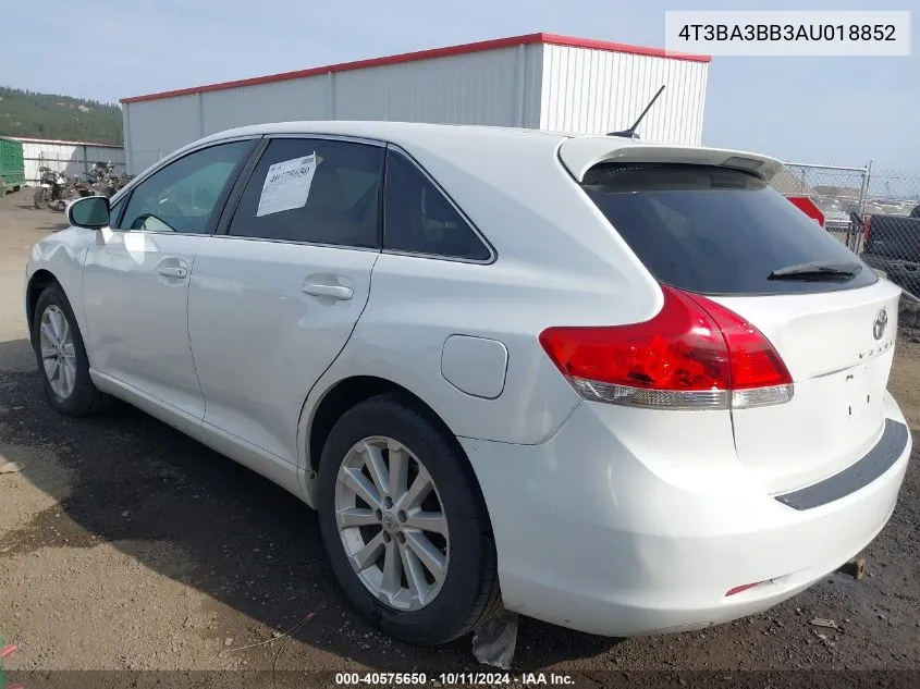 2010 Toyota Venza VIN: 4T3BA3BB3AU018852 Lot: 40575650