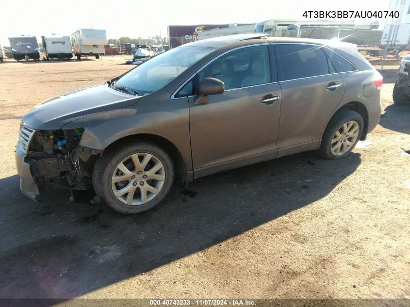 2010 Toyota Venza VIN: 4T3BK3BB7AU040740 Lot: 40743233