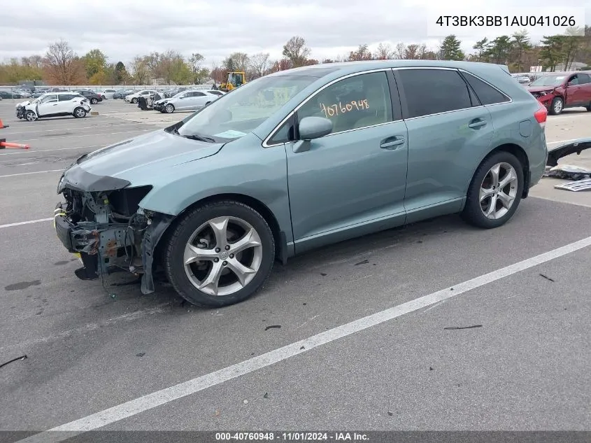 2010 Toyota Venza Base V6 VIN: 4T3BK3BB1AU041026 Lot: 40760948