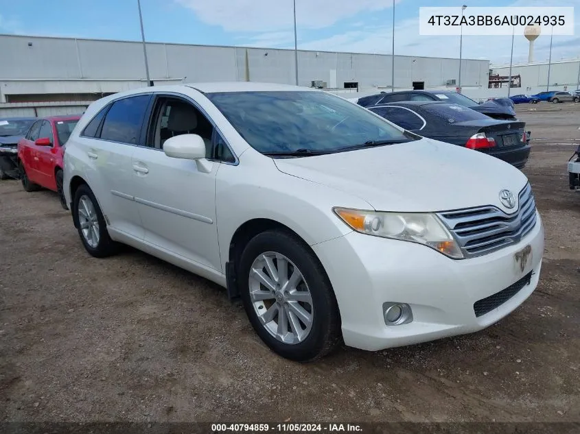 2010 Toyota Venza VIN: 4T3ZA3BB6AU024935 Lot: 40794859