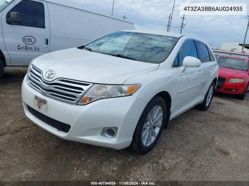 2010 Toyota Venza VIN: 4T3ZA3BB6AU024935 Lot: 40794859