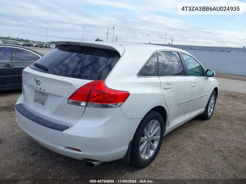 2010 Toyota Venza VIN: 4T3ZA3BB6AU024935 Lot: 40794859