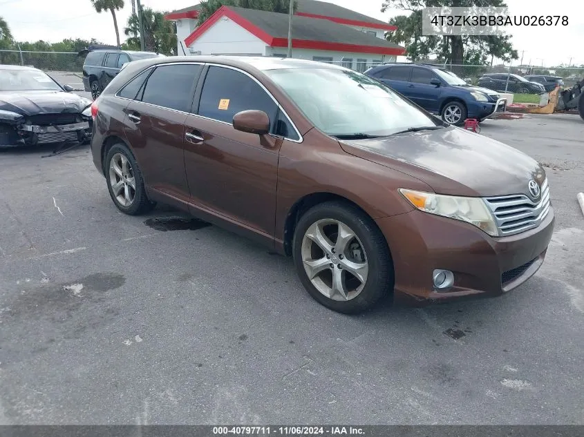 2010 Toyota Venza Base V6 VIN: 4T3ZK3BB3AU026378 Lot: 40797711