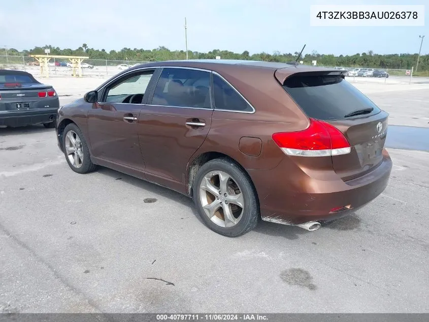 2010 Toyota Venza Base V6 VIN: 4T3ZK3BB3AU026378 Lot: 40797711