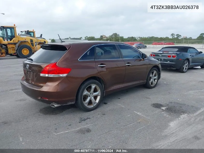 2010 Toyota Venza Base V6 VIN: 4T3ZK3BB3AU026378 Lot: 40797711