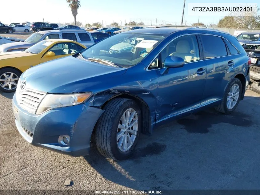 4T3ZA3BB3AU022401 2010 Toyota Venza