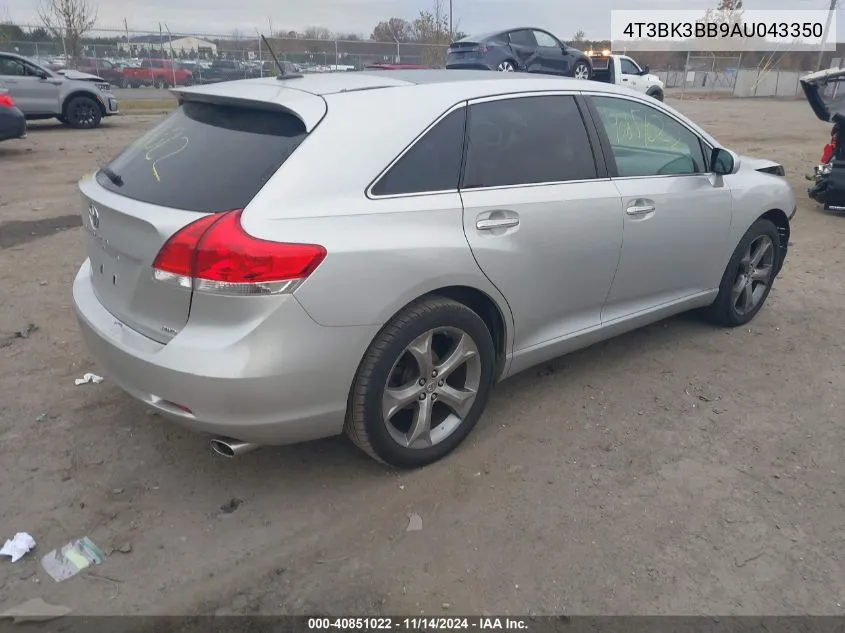 2010 Toyota Venza Base V6 VIN: 4T3BK3BB9AU043350 Lot: 40851022