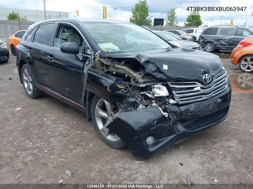 2011 Toyota Venza VIN: 4T3BK3BBXBU063947 Lot: 12046129