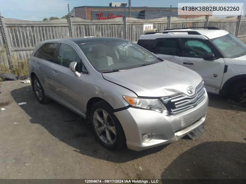 2011 Toyota Venza VIN: 4T3BK3BB2BU062260 Lot: 12084674