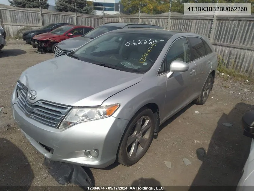 2011 Toyota Venza VIN: 4T3BK3BB2BU062260 Lot: 12084674