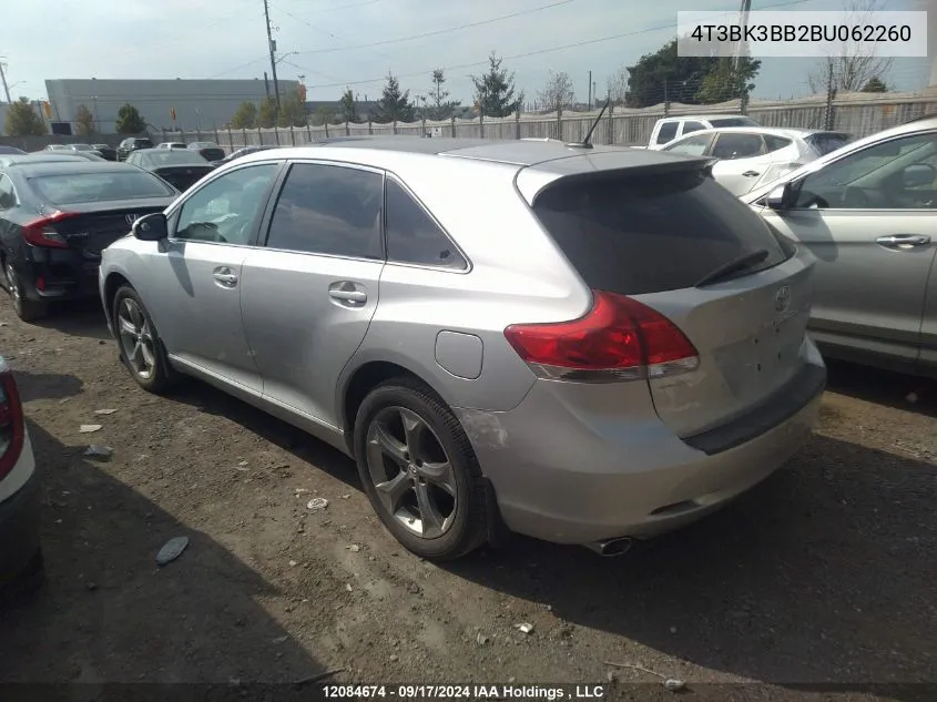 2011 Toyota Venza VIN: 4T3BK3BB2BU062260 Lot: 12084674