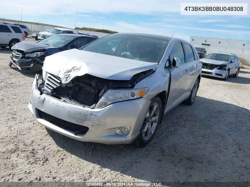 2011 Toyota Venza VIN: 4T3BK3BB0BU048308 Lot: 12105892