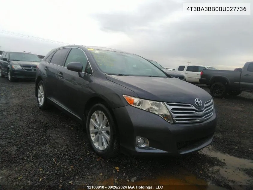 2011 Toyota Venza VIN: 4T3BA3BB0BU027736 Lot: 12108910