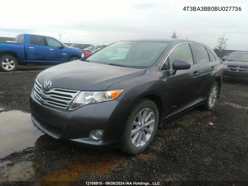 2011 Toyota Venza VIN: 4T3BA3BB0BU027736 Lot: 12108910